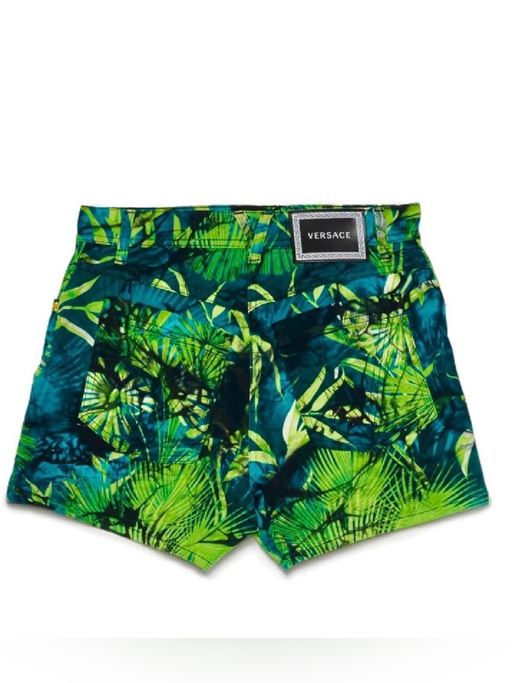 Versace Jungle Print Denim Shorts - Picture 2 of 12